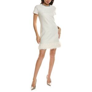 Tahari Asl Womens  Textured Mini Dress, White